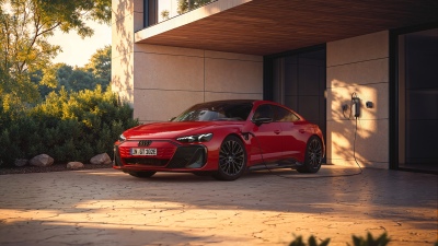 Audi e-tron GT quattro, 2025, Luxury electric cars, Red cars