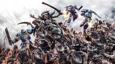 Warhammer 40K Space Marine 2, Tyranid Horde, Key Art, Video Game