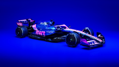 Alpine A525, 2025, 5K, 8K, Formula One cars, F1 Cars, Blue background, Blue aesthetic