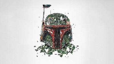 Star Wars, Boba Fett, Bounty hunter, The Mandalorian, Illustration, White background, 5K