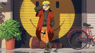 Naruto Uzumaki, Smiley face, Graffiti, Street art, 5K