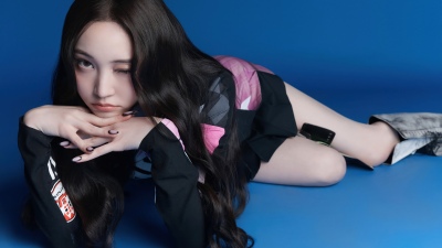 Youngseo, ALLDAY PROJECT, South Korean Singer, 5K, Blue background
