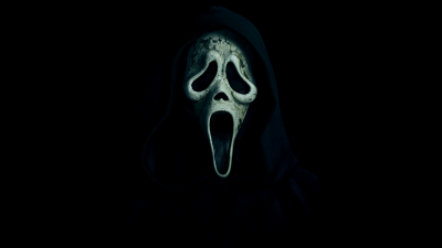 Ghostface, Black background, 5K, Scream, Horror, Mask, AMOLED