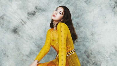 Jeon Somi, Legend Magazine, 5K, Yellow Dress, Luxury fashion, Portrait