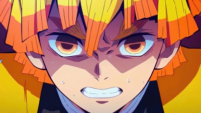 Zenitsu Agatsuma, Ultrawide, 5K, Demon Slayer: Kimetsu no Yaiba, Intense, Closeup