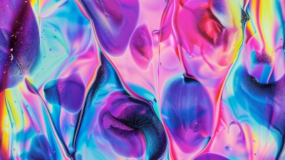 Holographic, Liquid art, Vibrant, Colorful abstract, 5K