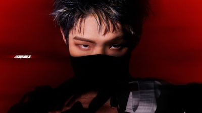 Mingi, ATEEZ, Red background, South Korean Singer