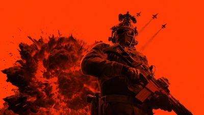 Battlefield 6, Soldier, 5K, Game poster, Orange background, Monochrome, 2026 Games