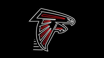 Atlanta Falcons, AMOLED, Black background, NFL team, Logo, American football team, LED lighting