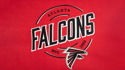 Atlanta Falcons, NFL team, Logo, Red background, American football team