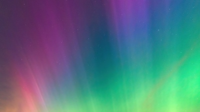 Colorful, Aurora Borealis, Night sky, Stars in sky, Gradient background, 5K