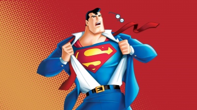 Superman, Animated series, Cartoon, Gradient background
