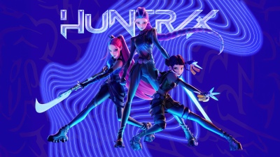 KPop Demon Hunters, Blue aesthetic, 5K, Mira (Huntrix), Rumi (Huntrix), Zoey (Huntrix)