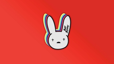 Bad Bunny, Logo, Cartoon, Orange background, 5K