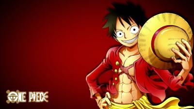 Monkey D. Luffy, Straw Hat, Red background, One Piece