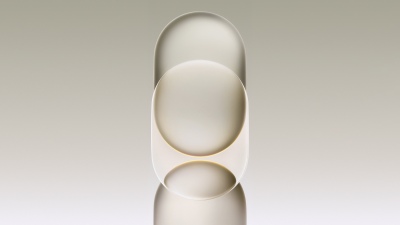 Geometric, Translucent, Frosted glass, Gradient background, 5K, Overlap, Glossy
