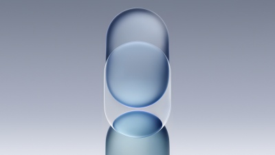 Geometric, Frosted glass, Serene, Gradient background, 5K, Overlap, Glossy, Translucent