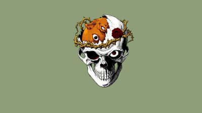 Berserk, Skull, Illustration, Pastel green