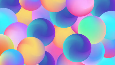 Spheres, Colorful, Gradient shapes, Abstract background, Vibrant, 5K