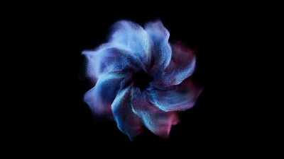Xiaomi, AMOLED, Stock, Abstract flower, Swirls, Nebula, Blue abstract, Particles, 5K, 8K