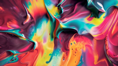 Liquid art, Paint, Swirls, Vibrant, Colorful abstract, Spectrum, Fluid art, Fluid abstract, Ultrawide, 5K