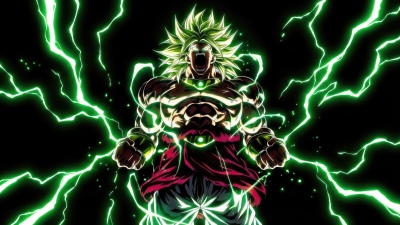 Broly, Legendary Super Saiyan, Dragon Ball Super, Dark background, 5K