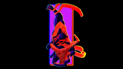 Spider-Man 2099, Black background, AMOLED, Artwork, 5K, Marvel Cinematic Universe