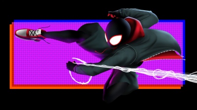 Miles Morales, Marvel, Spider-Verse, AMOLED, Black background