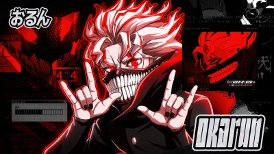 Okarun (Ken Takakura), Dandadan, 5K, Dark red, Dark background
