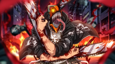 Denji, Bloody, Badass, Chainsaw Man, 5K