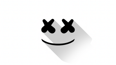 Marshmello, Minimalist, Material Design, White background, Black and White