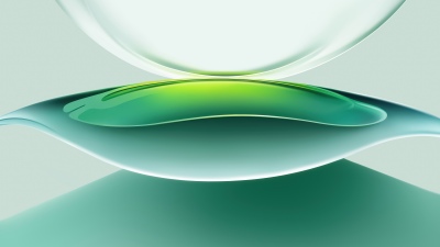 Light green, Abstract design, Honor MagicBook Pro, Stock, 5K