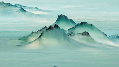 Mountain Peaks, Teal, Monochromatic, Honor MagicBook Pro, Stock, 5K