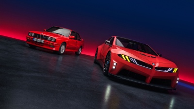BMW M Concept Neue Klasse, 2026, 8K, EV Concept, 5K, BMW E30 M3, Red cars