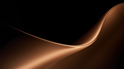 Brown abstract, Sleek, Metallic, Abstract Waves, Microsoft Surface Laptop, Stock, 5K, Black background, Dark abstract