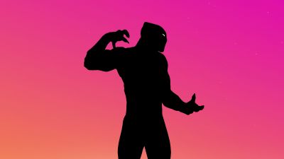 Black Panther, Silhouette, Marvel Superheroes, Gradient background, Aesthetic, 5K