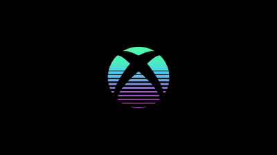 Xbox, Logo, Black background, AMOLED, Gradient, 5K, Simple