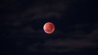 Blood Moon, Total Lunar Eclipse, Black background, Night time, Sky view, Stars, Dark Sky, Outer space, Astronomy, Outdoor, Beautiful