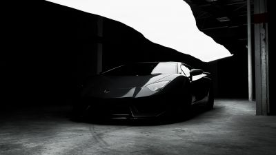 Lamborghini Aventador, Black cars, CGI