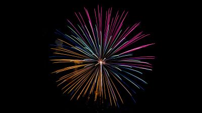 Fireworks, New Year's Eve, Night, Colorful, Dark Sky, New Year celebrations, AMOLED, 5K