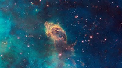 Carina Nebula, Constellation, Space dust, Astronomy, Outer space, Galaxy, Star Birth, Blue background, 5K