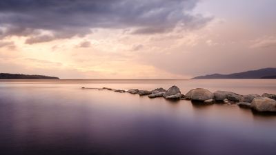 Second Beach, Vancouver, Seascape, Rocks, Long exposure, Body of Water, Cloudy Sky, Horizon, Sunset