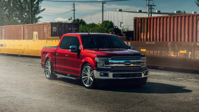 Ford F-150, Pickup truck, Ruby red, 5K