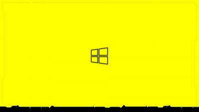 Windows 10, Cyberpunk 2077, Yellow background, Windows logo