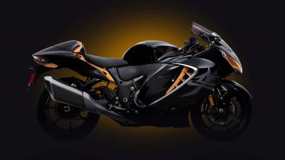 Suzuki Hayabusa, Superbikes, 2022, Dark background, 5K