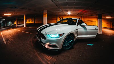 Ford Mustang, Aesthetic, Night, Cellar