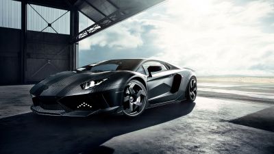 Mansory Lamborghini Aventador LP700-4 Carbonado, Carbon Fiber, Black cars, 5K