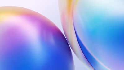 OnePlus 8 Pro, Sphere Balls, Stock, 2020, Colorful gradients, White background