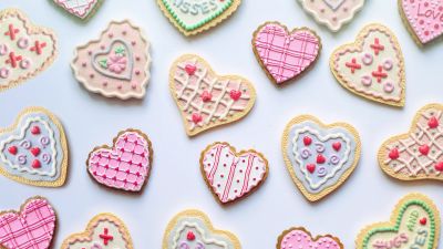 Cookies, Heart shape, Valentine's Day, Romantic, Pink