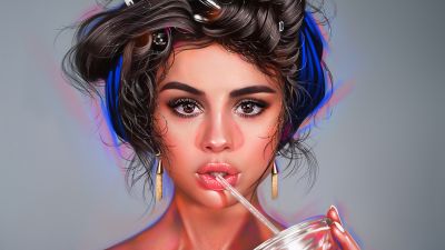 Selena Gomez, Digital Art, American singer, Artwork, Portrait